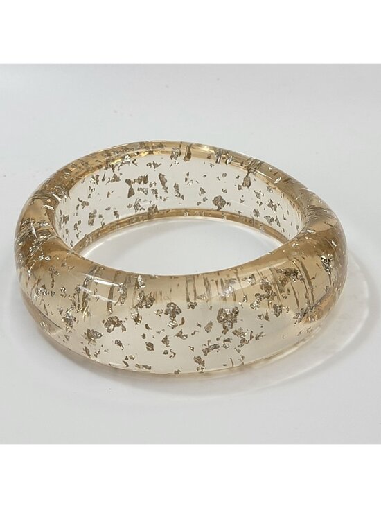 Jewelry - Vintage Lucite Silver Fleck Confetti Bangle Bracelet